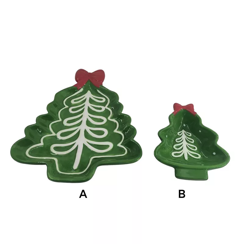 Christmas Tree Plate Hand Painted Holiday Gift Christmas Tree Plate Hand Painted Holiday Gift