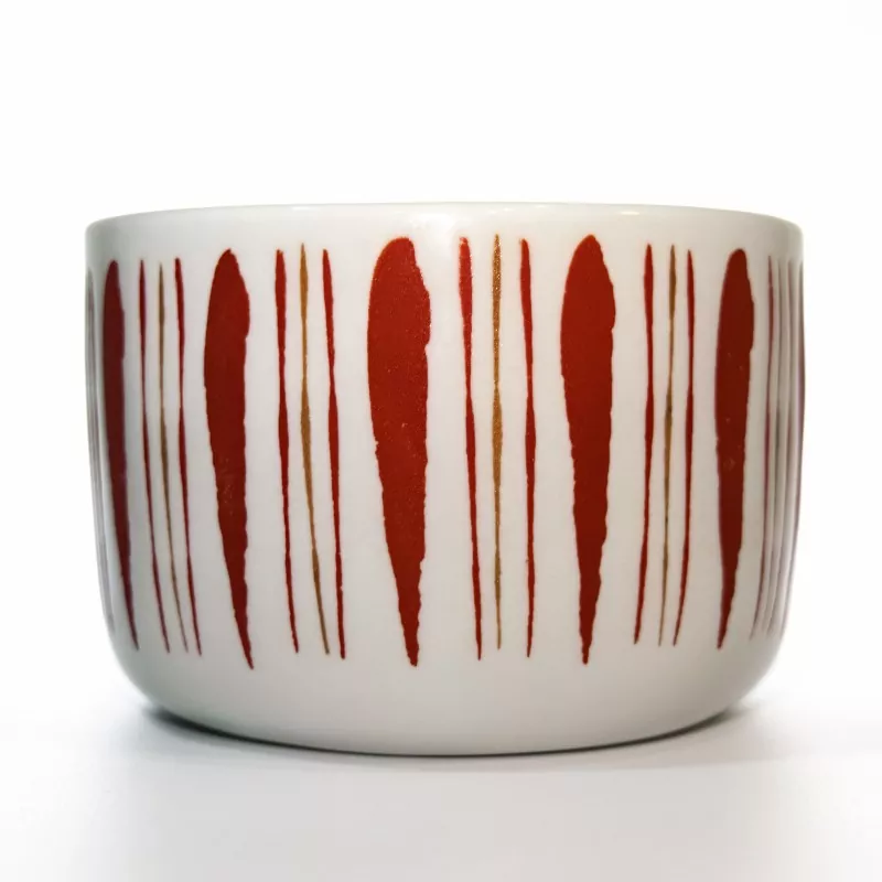 Blue And Red Striped Ceramic Candle Holders